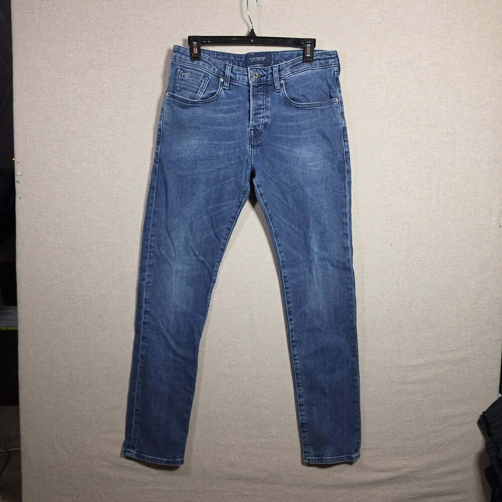 Scotch & Soda Ralston Button Fly Mens Jeans Size 32x32 Stretch Denim medium blue